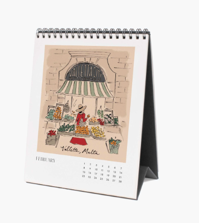 2026 Travel Sketchbook Desk Calendar