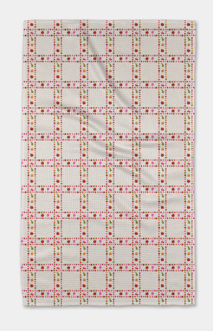 Geometry Tea Towel | Fruits Plaid
