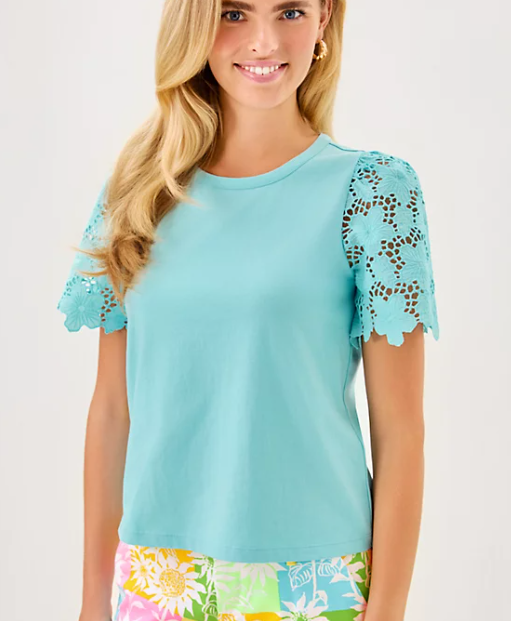 Sebene Knit Top |  Fresh Water Blue