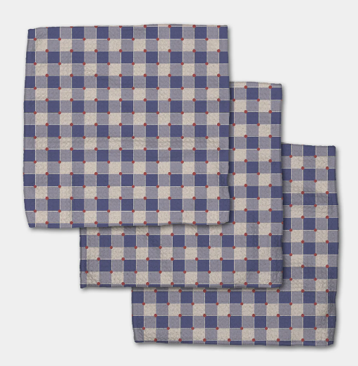 Geometry Dishcloth Set | Nautical Gingham