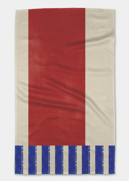 Geometry Tea Towel | Striped Heart Red
