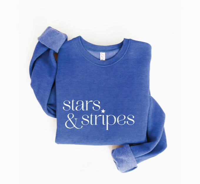 Heather Royal Stars and Stripes Sweatshirt
