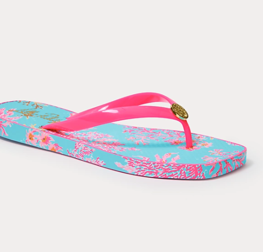 Sandsational Square Flip Flops |  Multi Royal Coral