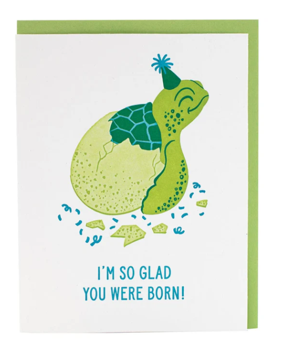 Turtle Hatching Birthday Card