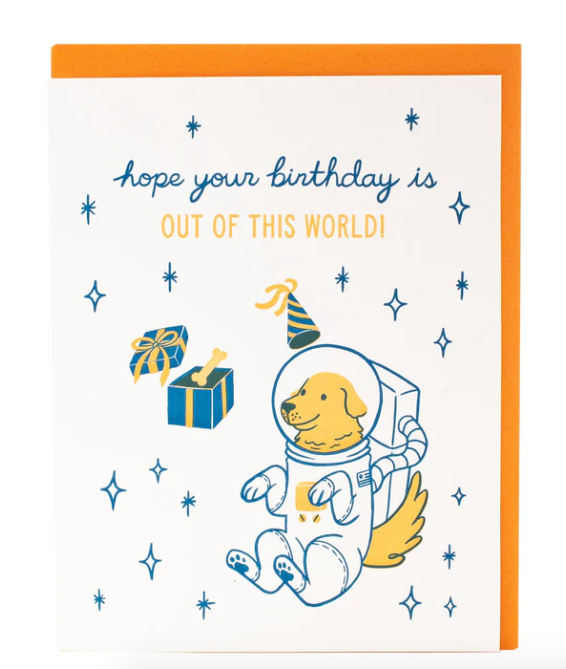 Space Dog Birthday Card