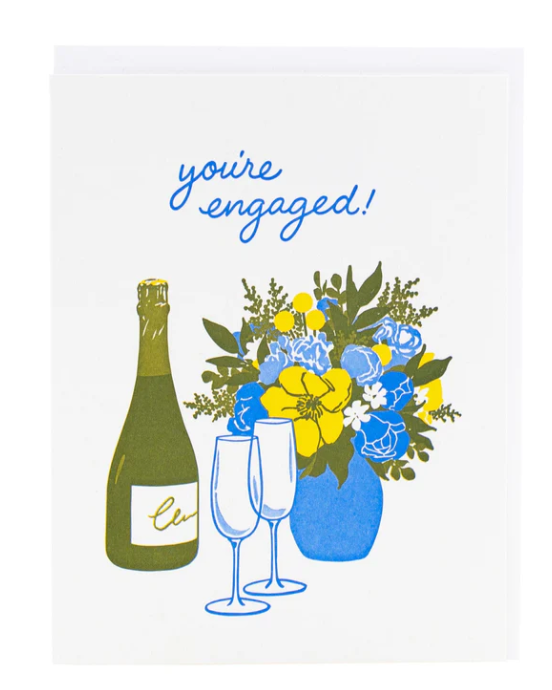 Champagne Toast Engagement Card