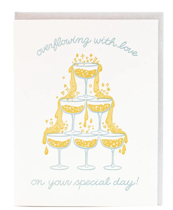 Champagne Tower Wedding Card