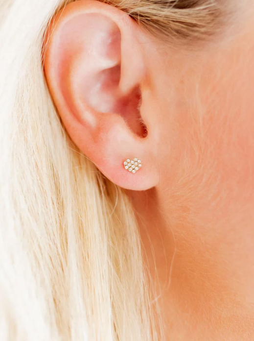 Leo Clear Stud Earrings