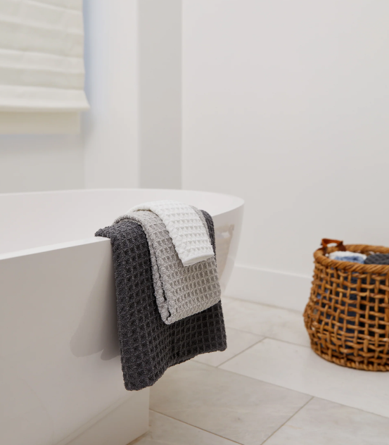 Geometry Waffle Washcloth Set | Cloud