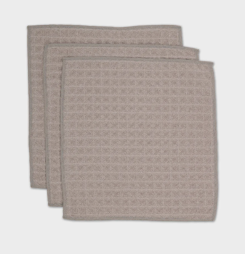 Geometry Waffle Washcloth Set | Taupe