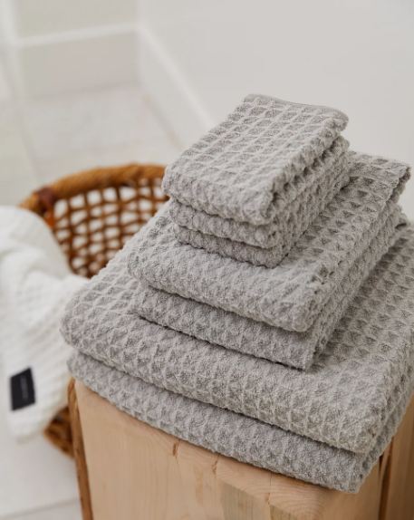 Geometry Waffle Bath Towel | Stone