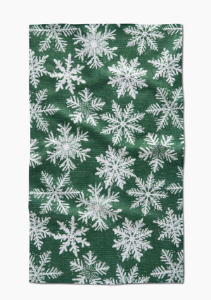 Geometry Tea Towel | Snowy Days Green