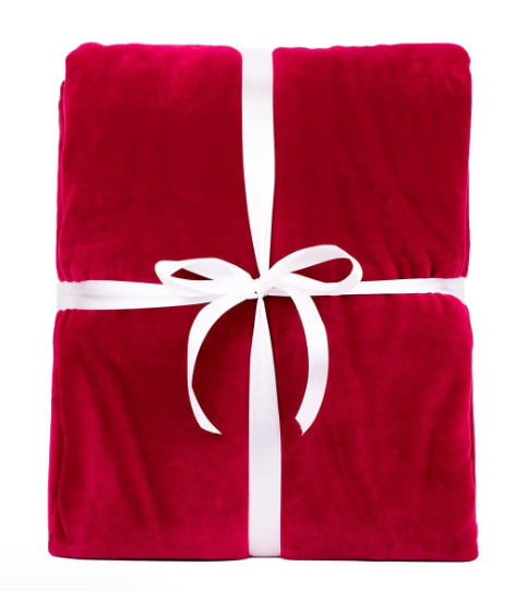 Dark Red Harbin Throw Blanket