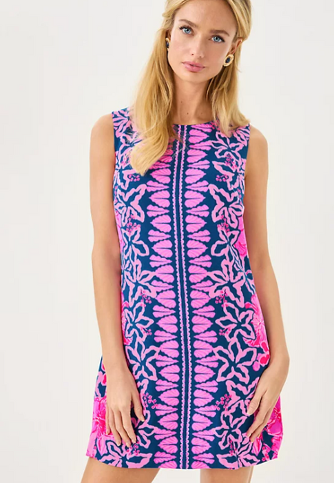 Edita Shift Dress | Starlight Navy Once And Floral Engineered