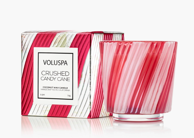 Crushed Candy Cane Voluspa Candle | Boxed Pedestal