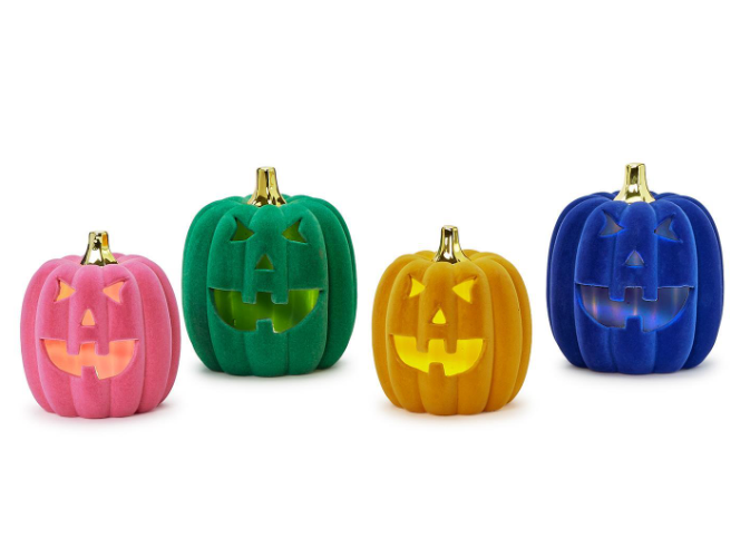 LED Flocked Jack O Lantern