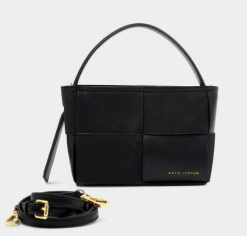 Taya Woven Top Handle Bag | Black