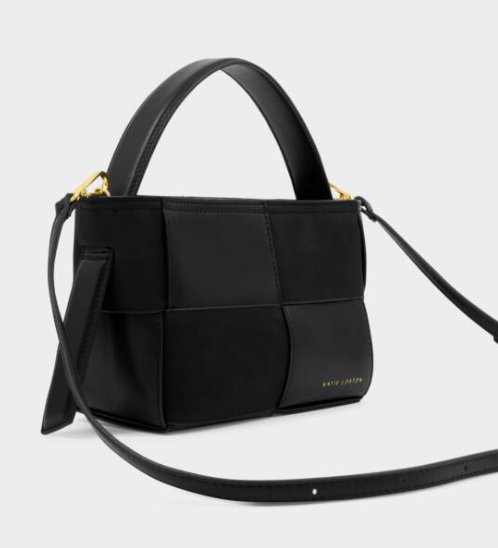 Taya Woven Top Handle Bag | Black