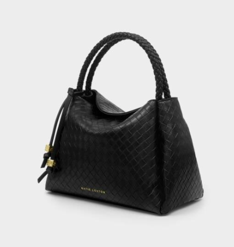 Nova Woven Top Handle Bag | Black