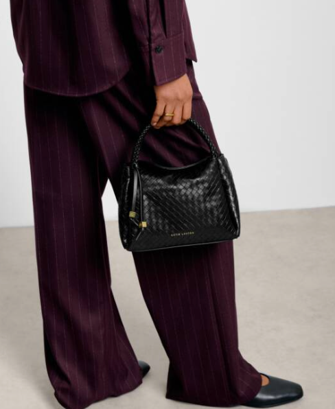 Nova Woven Top Handle Bag | Black
