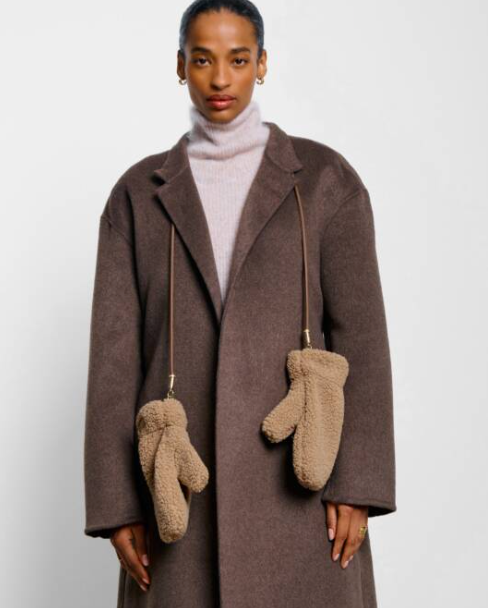 Tan Teddy Mittens