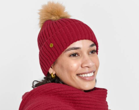 Garnet Red Knit Hat