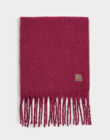 Garnet Red Tassel Scarf