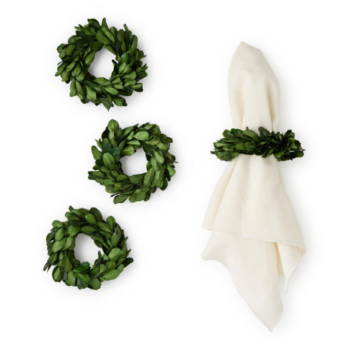 Boxwood Napkin Ring Set of 4