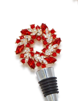 Jeweled Wreath Bottle Stopper
