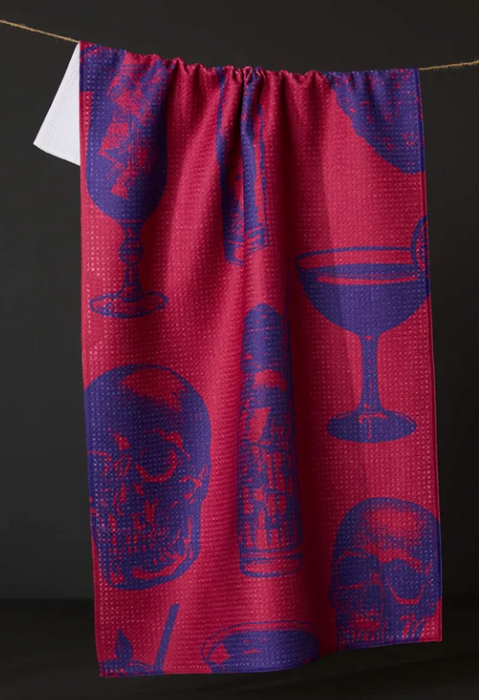 Geometry Tea Towel | Ghostly Cheers Red