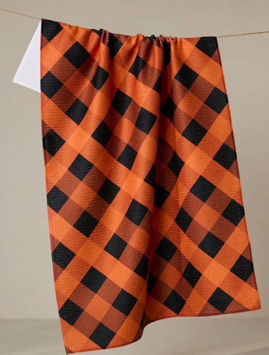 Geometry Tea Towel | Pumpkin Plaid