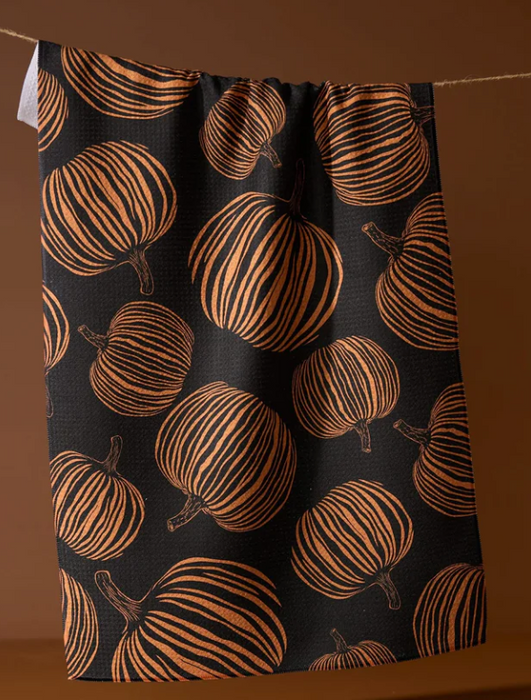 Geometry Tea Towel | Pumpkin Noir