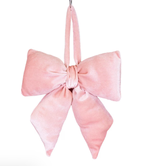 Lt Pink Evelyn Velvet Bow Ornament