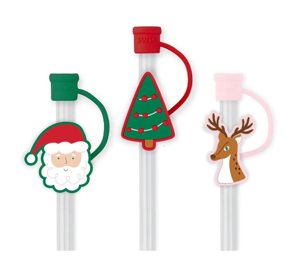 Christmas Cameos Straw Topper Set