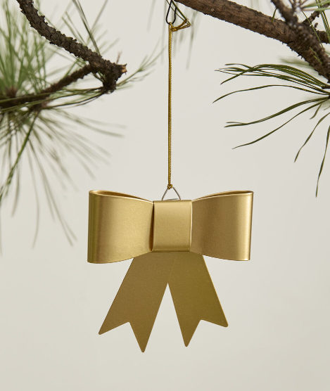 4.5" Golden Perfect Bow Ornament