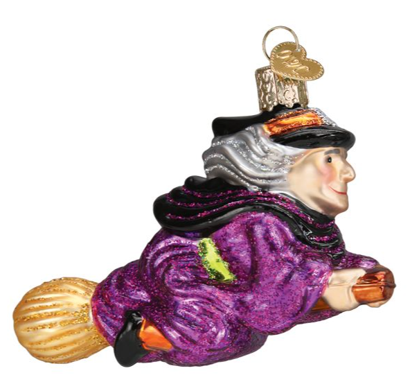 Witch On Broomstick Ornament