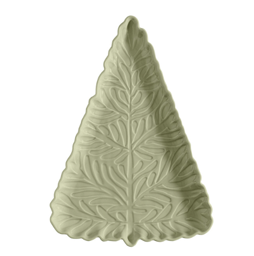 11" Sage Ceramic Tree Platter