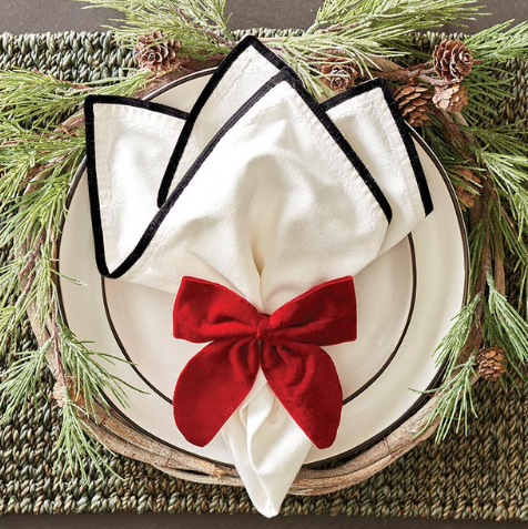 Red Velvet Bow Napkin Ties