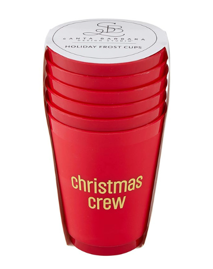 Red Christmas Crew Frost Cup Set