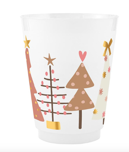 Gold Foil Tree Frost Cup Set