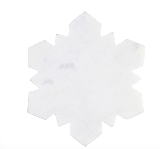 Marble Snowflake Coaster Set