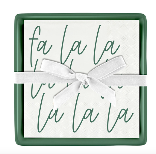 FaLaLa Cocktail Napkin and Holder Set