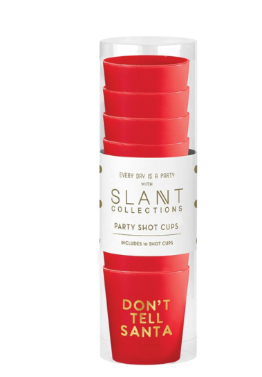 Don't Tell Santa Shot Cup Set