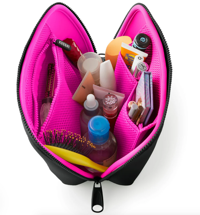 Makeup Bag | Black w/Pink