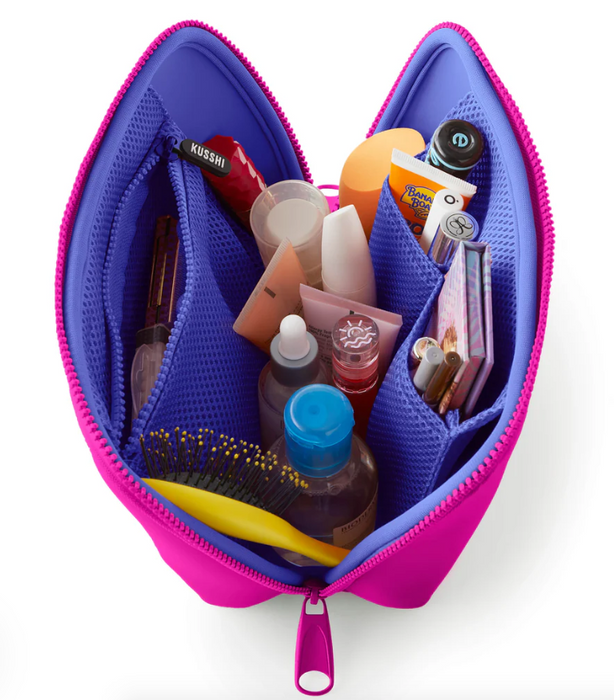 Makeup Bag | Pink w/Indigo