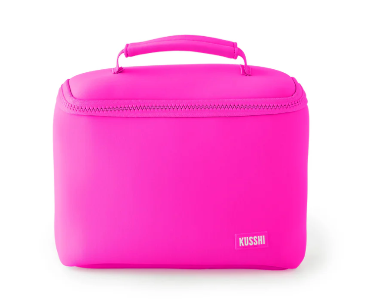Small Train Case | Pink w/Indigo