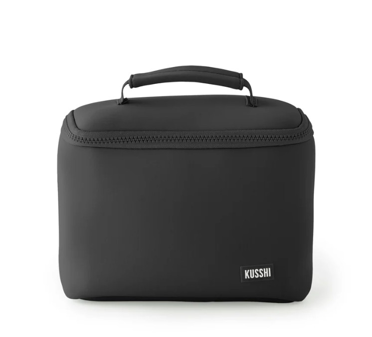 Small Train Case | Black w/Pink