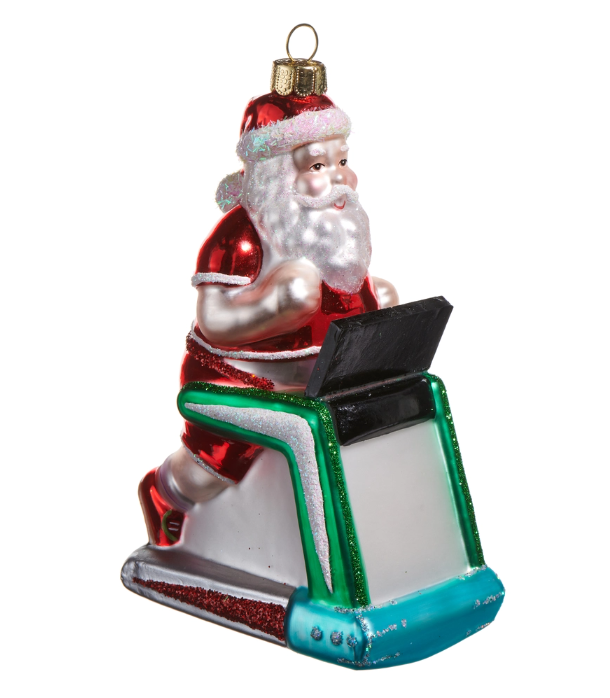 5.5" Santa on Treadmill Ornament
