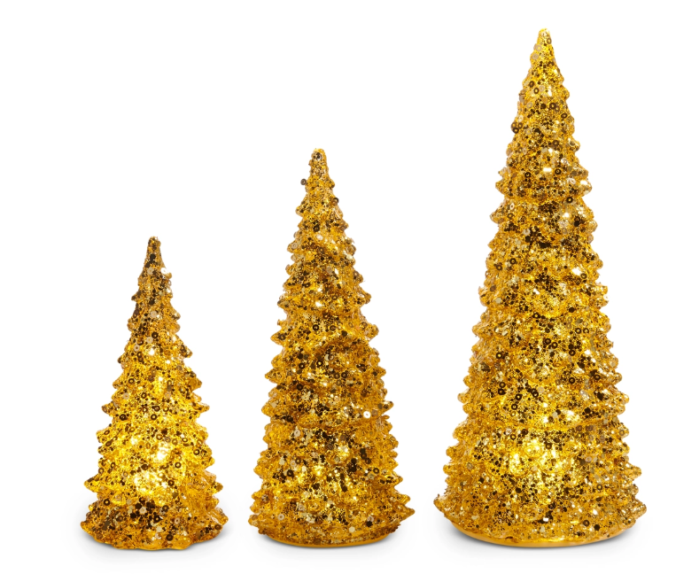 Lighted Gold Sequin Tree
