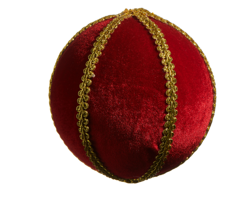 4" Red Velvet w/Gold Braid Ornament